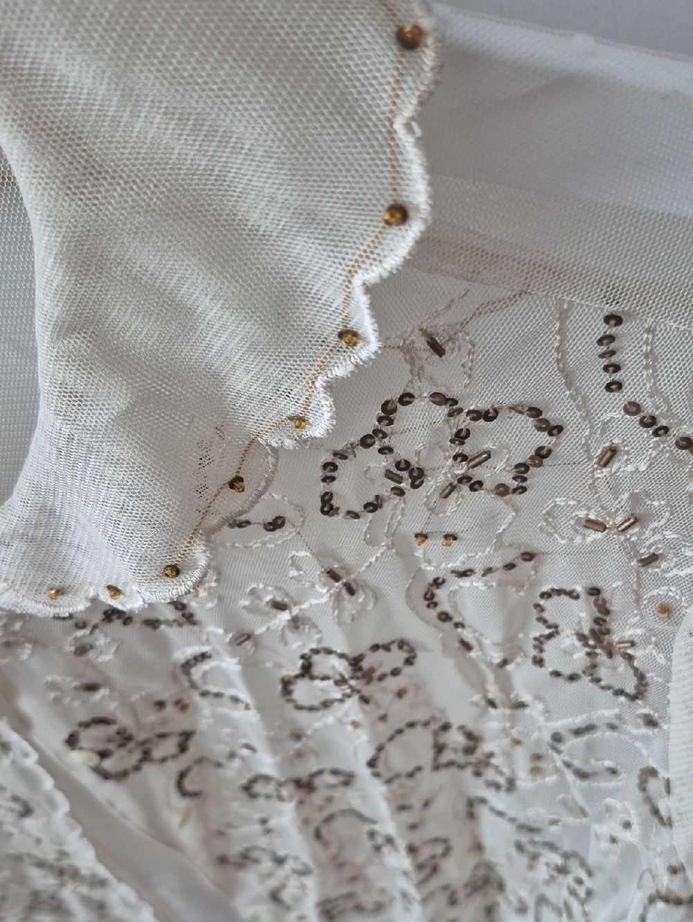 Vintage Newport News Sheer Cream Mesh Cardigan. Xl - Picture 3 of 7